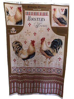Wilmington Prints Bohemian Roosters Apron Fabric Panel Daphne B Cut & Sew Cotton